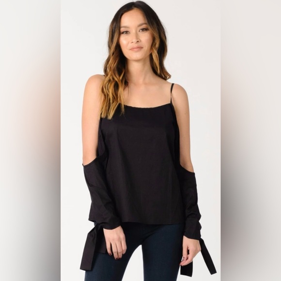 LUCCA Camilla Black Cold Shoulder Top - Picture 1 of 11